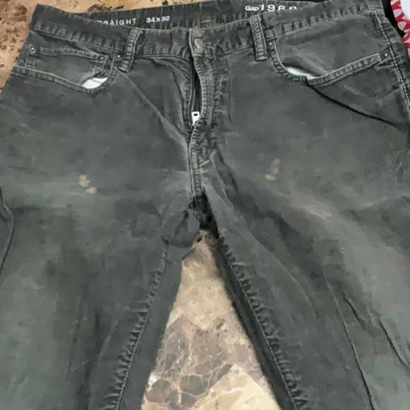 GAP Straight Leg Black Corduroy Jeans Black 34x32 - Picture 1 of 7